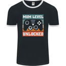 Mum Level Unlocked New Mommy Baby Born Mens Ringer T-Shirt FotL Black/White
