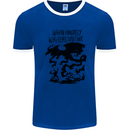 Fantasy Writer Author Novelist Dragons Mens Ringer T-Shirt Royal Blue/White