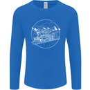 White Locomotive Steam Engine Train Spotter Mens Long Sleeve T-Shirt Royal Blue