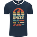 Uncle Man Myth Legend Funny Fathers Day Mens Ringer T-Shirt FotL Navy Blue/White
