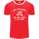 Go Cycling Say Voices in My Head Cyclist Mens Ringer T-Shirt FotL Red/White