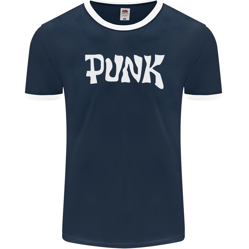 Punk As Worn By Mens Ringer T-Shirt FotL Navy Blue/White