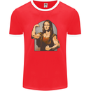 Mona Lifter Funny Gym Bodybuilding Workout Mens Ringer T-Shirt FotL Red/White