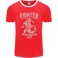 MMA Fighter MMA Mixed Martial Arts Gym Mens Ringer T-Shirt FotL Red/White