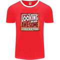 An Awesome Cricketer Mens Ringer T-Shirt FotL Red/White