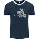 St George On a Horse St. George's Day Mens Ringer T-Shirt FotL Navy Blue/White