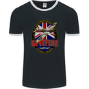Supermarine Spitfire Flying Legend Mens Ringer T-Shirt FotL Black/White