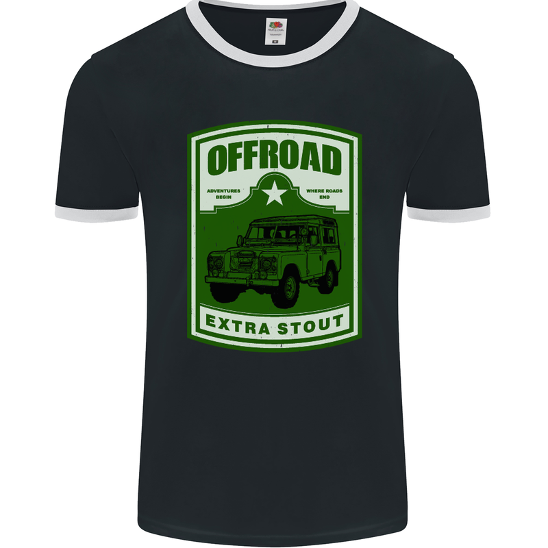 Offroad Extra Stout 4X4 Offroading Off Road Mens Ringer T-Shirt FotL Black/White