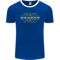 Pew Pew SCI-FI Movie Film Mens Ringer T-Shirt FotL Royal Blue/White