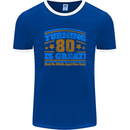 80th Birthday Turning 80 Is Great Mens Ringer T-Shirt FotL Royal Blue/White