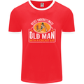 An Old Man With a Cricket Bat Cricketer Mens Ringer T-Shirt FotL Red/White