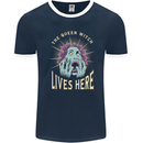 Queen Witch Funny Halloween Wife Girlfriend Mens Ringer T-Shirt FotL Navy Blue/White