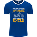 Being An Uncle Biker Motorcycle Motorbike Mens Ringer T-Shirt FotL Royal Blue/White