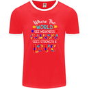 Autism Grandpa Sees Love Strength Autistic Mens Ringer T-Shirt FotL Red/White