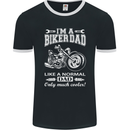 Biker A Normal Dad Father's Day Motorcycle Mens Ringer T-Shirt FotL Black/White