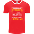 Being a Grandad Biker Motorcycle Motorbike Mens Ringer T-Shirt FotL Red/White