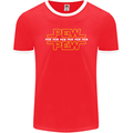 Pew Pew SCI-FI Movie Film Mens Ringer T-Shirt FotL Red/White