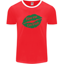 Kiss Me I'm Irish St. Patrick's Day Mens Ringer T-Shirt FotL Red/White