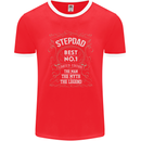 Father's Day No 1 Stepdad Step Dad Funny Mens Ringer T-Shirt FotL Red/White