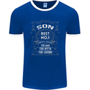 Father's Day No 1 Son Man Myth Legend Funny Mens Ringer T-Shirt FotL Royal Blue/White
