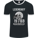Legendary Space USA Moon Landing Astronaut Mens Ringer T-Shirt FotL Black/White