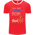She Calls Me Aunt Autistic Autism Aunty ASD Mens Ringer T-Shirt FotL Red/White
