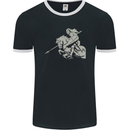 St George On a Horse St. George's Day Mens Ringer T-Shirt FotL Black/White