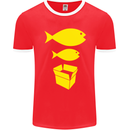 Big Fish Little Fish Cardboard Box Music Mens Ringer T-Shirt FotL Red/White