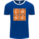 Love Periodic Table Chemistry Geek Funny Mens Ringer T-Shirt FotL Royal Blue/White