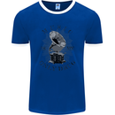Music Is My Only Drug Funny DJ Vinyl Decks Mens Ringer T-Shirt FotL Royal Blue/White