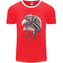 Eagle Bird of Prey Ornithology Mens Ringer T-Shirt FotL Red/White