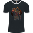 Gym Demon Training Top Bodybuilding Workout Mens Ringer T-Shirt FotL Black/White