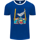 Camera With a Bird Photographer Photography Mens Ringer T-Shirt FotL Royal Blue/White