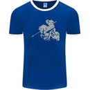 St George On a Horse St. George's Day Mens Ringer T-Shirt FotL Royal Blue/White