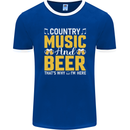 Country Music & Beer Thats Why Im Here Mens Ringer T-Shirt FotL Royal Blue/White