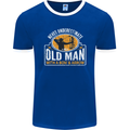 Old Man With a Bow & Arrow Funny Archery Mens Ringer T-Shirt FotL Royal Blue/White
