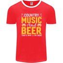 Country Music & Beer Thats Why Im Here Mens Ringer T-Shirt FotL Red/White