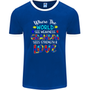 Autism Grandpa Sees Love Strength Autistic Mens Ringer T-Shirt FotL Royal Blue/White