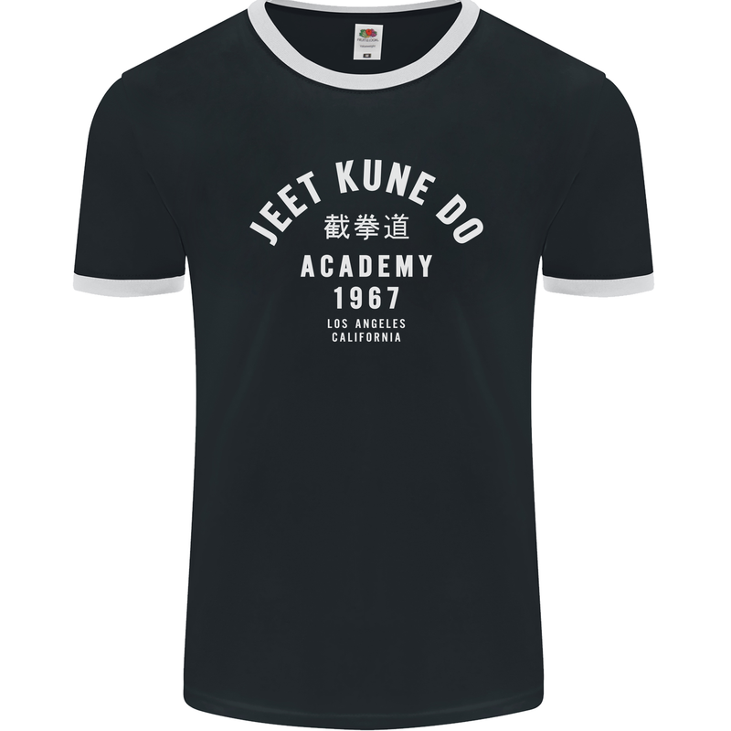 Jeet Kune Do Academy MMA Martial Arts Mens Ringer T-Shirt FotL Black/White