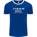 Me or the Bicycle Said My Ex-Wife Cycling Mens Ringer T-Shirt FotL Royal Blue/White