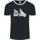 The Golfather Funny Golfer Golf Fathers Day Mens Ringer T-Shirt FotL Black/White