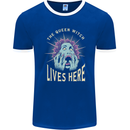 Queen Witch Funny Halloween Wife Girlfriend Mens Ringer T-Shirt FotL Royal Blue/White