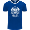 Apocalyptic Survival Skill Skull Gaming Mens Ringer T-Shirt FotL Royal Blue/White