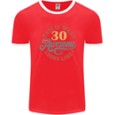 30th Birthday 30 Year Old Awesome Looks Like Mens Ringer T-Shirt FotL Red/White