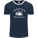 Drums for My Wife Drummer Drumming Mens Ringer T-Shirt FotL Navy Blue/White