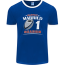 1 Year Wedding Anniversary 1st Rugby Mens Ringer T-Shirt FotL Royal Blue/White