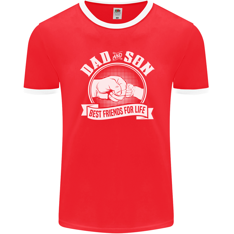 Dad & Son Best Friends for Life Mens Ringer T-Shirt FotL Red/White