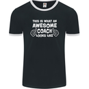 Awesome Coach Rugby Football Tennis Mens Ringer T-Shirt FotL Black/White