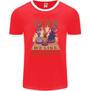 Yeah We Like to Party Role Playing Game RPG Mens Ringer T-Shirt FotL Red/White
