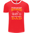 Being a Dad Biker Motorcycle Motorbike Mens Ringer T-Shirt FotL Red/White